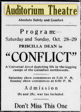 Auditorium Theatre - 26 Oct 1922